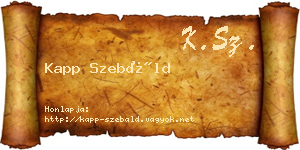 Kapp Szebáld névjegykártya